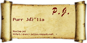 Purr Júlia névjegykártya